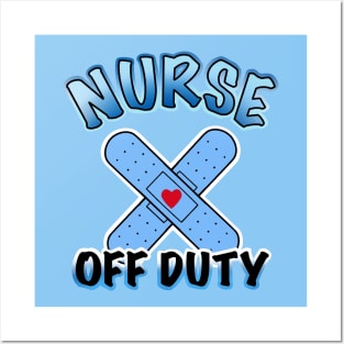 nurse off duty with blue bandages Posters and Art